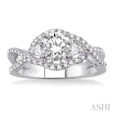 1/2 Ctw Diamond Semi-Mount Engagement Ring in 14K White Gold